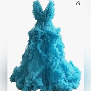 Tulle Long Pleated Dresses, perfect for maternity shoots,(altered middle part)